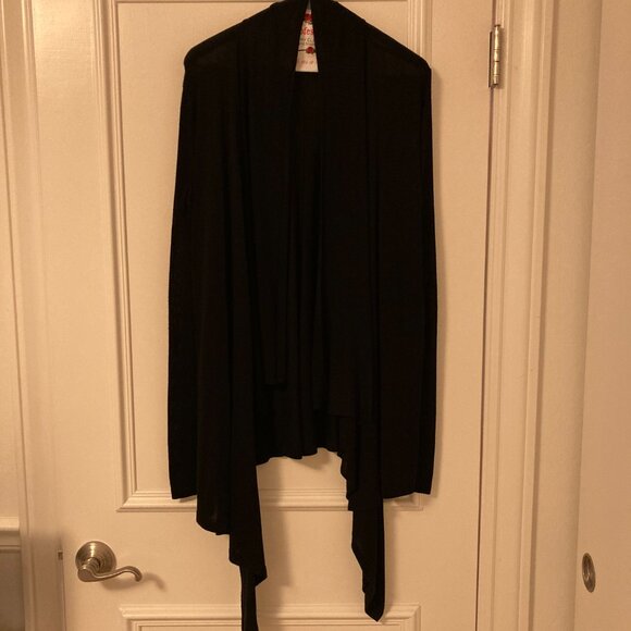 Bebe open front cascade drape cardigan - Picture 3 of 12